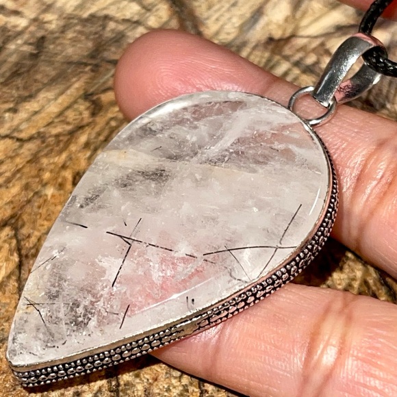 Rutiliated Quartz Pendant 2 1/2” - Picture 3 of 10
